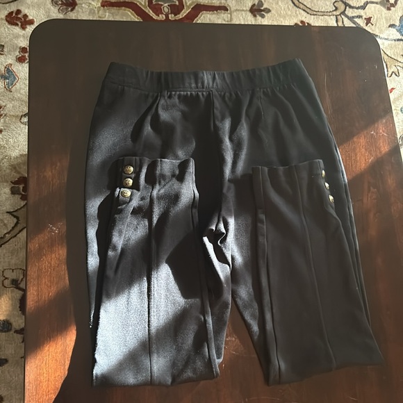 Talbots Women’s Deep Black pants w/ Golden accents on the leg Size M Like new - Picture 9 of 9